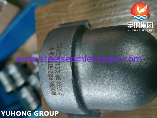 ASTM A182 F53 S32750 Super Duplex Pasang Baja Rinsless 90Deg Elbow B16.11 Aplikasi kimia