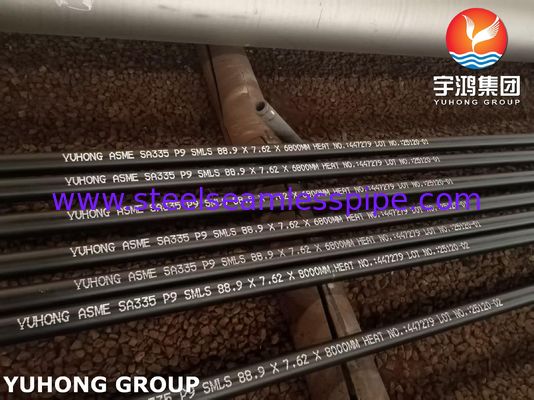 ASTM A335 P9 Baja Alloy Pipe Seamless SCH40 / SCH80 Untuk Layanan Suhu Tinggi