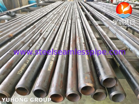 ASTM A335 P11 P22 ALLOY STEEL SEAMLESS PIPE SCH80 SCH40 BLACK PAINTING SUPERFICE BEAVELED PLAIN END FOR OIL AND GAS (Bentang permukaan cat hitam berlapis dengan kerucut)