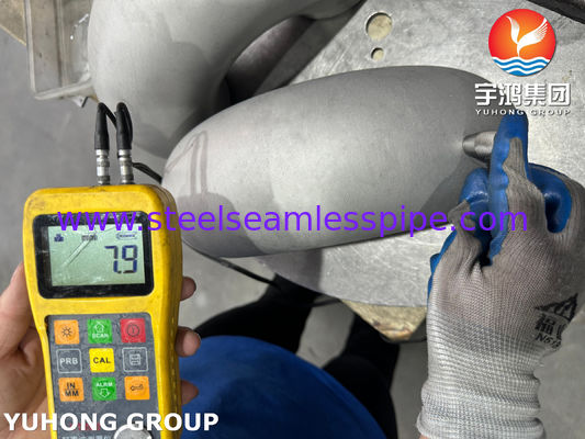 ASTM A403 WP304H Fitting baja tahan karat 90° Jarak pendek siku berlasur tanpa jahitan B16.9
