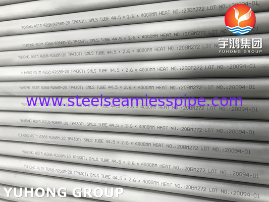 ASTM A268 TP430Ti Ferritic Martensitic Stainless Steel Seamless Tube Untuk Penukar Panas