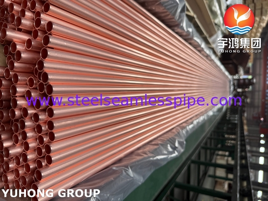 ASTM B111 / ASME SB111 Pipa Tembaga C12200 untuk Kondensor Penukar Panas