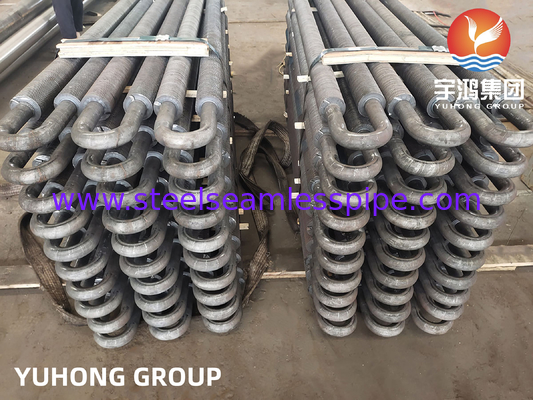 Panjang yang disesuaikan U Bend Fin Tube Di Baja Karbon 16-219mm Diameter Untuk Industri