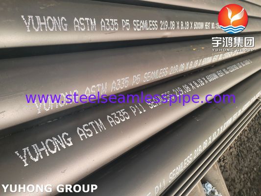 ASTM A335 P11 P22 ALLOY STEEL SEAMLESS PIPE SCH80 SCH40 BLACK PAINTING SUPERFICE BEAVELED PLAIN END FOR OIL AND GAS (Bentang permukaan cat hitam berlapis dengan kerucut)