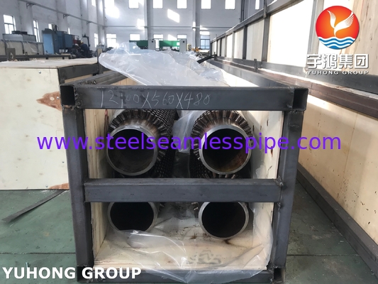 Pipa Sirip Berpaku Baja Paduan ASTM A213 T9 Dengan Paku Baja Paduan / Stainless Steel Untuk Boiler Atau Pemanas
