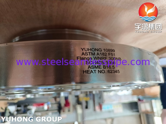 Flensa 1/2" hingga 24" ASTM A182 F51 WNRF Kelas 150-2500 Baja Dupleks Tahan Korosi