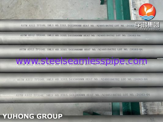 ASTM A312 TP316L (UNS S31603) Pipa tanpa jahitan dari stainless steel untuk petrokimia