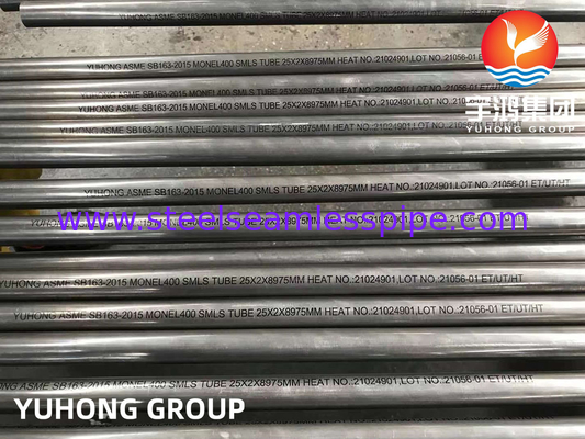 ASME SB163 UNS N04400 / Monel 400 Tabung Penukar Panas Mulus Paduan Nikel