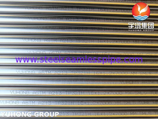 ASTM A213 TP321H Stainless Steel Heat Exchanger Tube Cerah dipanaskan