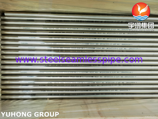 ASME SB338 UNS R50400 Tabung titanium tanpa jahitan untuk kondensator dan penukar panas