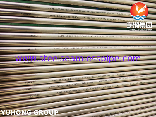 ASME SB338 UNS R50400 Tabung titanium tanpa jahitan untuk kondensator dan penukar panas