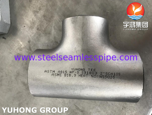 ASTM A815 S31803 Sambungan Baja Tahan Karat Dupleks Tee B16.9