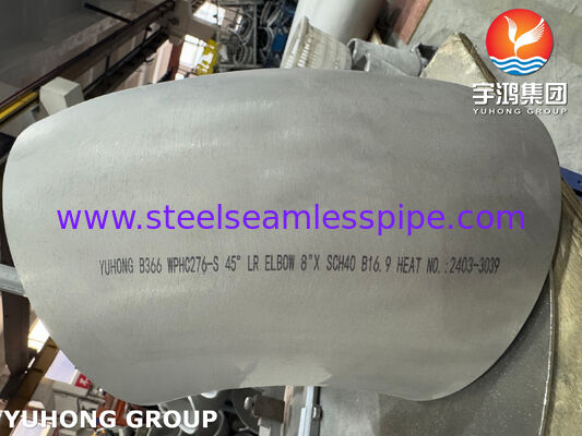 ASTM B366 WPHC276 / UNS N10276 Fitting Pipa BW Hastelloy C276 Siku 45 Derajat 90 Derajat
