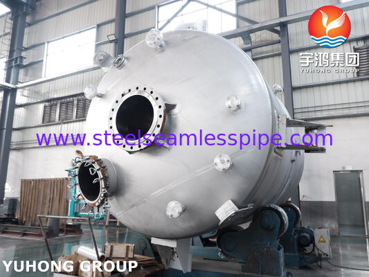 Bejana Reaktor Berjaket Bersertifikasi ASME U Stamp dalam Baja Karbon SA516 Gr.70 dengan Pengaduk untuk Pencampuran