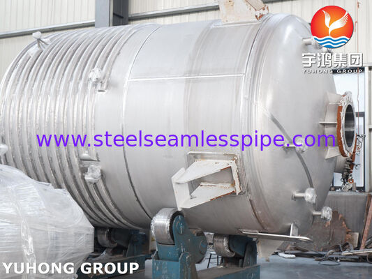 Bejana Reaktor Berjaket Bersertifikasi ASME U Stamp dalam Baja Karbon SA516 Gr.70 dengan Pengaduk untuk Pencampuran