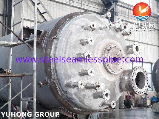 Bejana Reaktor Berjaket Bersertifikasi ASME U Stamp dalam Baja Karbon SA516 Gr.70 dengan Pengaduk untuk Pencampuran