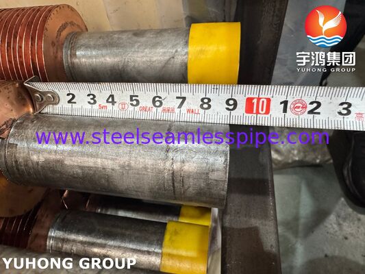 Tabung Fined Tertanam untuk Boiler & Economizers A106 Gr.B Base Copper Fin