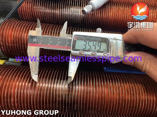 Tabung Fined Tertanam untuk Boiler & Economizers A106 Gr.B Base Copper Fin