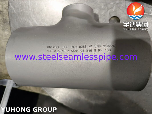 ASTM B366 C276 BW Sama dan Tidak Sama TEE Ketahanan Korosi Tinggi Hastelloy C276 Butt Weld Pipe Fitting
