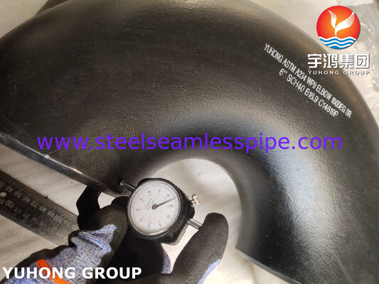 ASTM A234 WPB Baja Karbon Kekuatan Tinggi 90° Elbow Butt Weld Elbow Long Radius (1.5D) untuk sistem pipa minyak, gas dan air