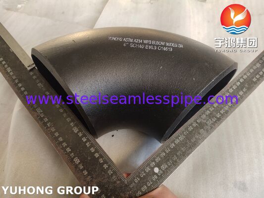 ASTM A234 WPB Baja Karbon Kekuatan Tinggi 90° Elbow Butt Weld Elbow Long Radius (1.5D) untuk sistem pipa minyak, gas dan air