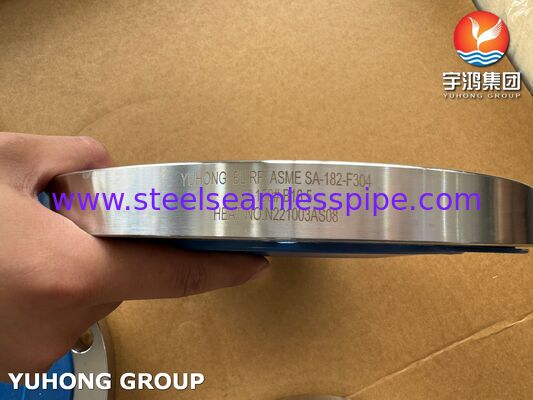 ASME SA182 F304 Austenit baja tahan karat flange tempa untuk sistem pipa industri sesuai dengan standar ASME B16.5