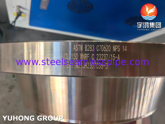 ASTM B283 C70620 WN RF Flange, Cupronickel 70/30 Weld Neck Raised Face Forged Flange