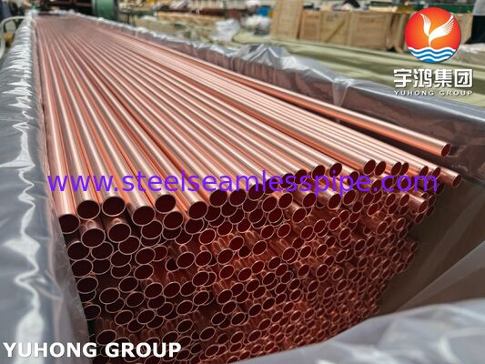ASTM B111 C12200 tabung tanpa jahitan (Smls), tabung tanpa jahitan paduan tembaga berkualitas tinggi