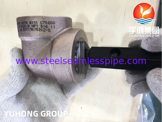 B151 C70600 90LR Threaded Elbow NPT, Copper Alloy High Pressure Forging Fitting Usage In Marine Systeem