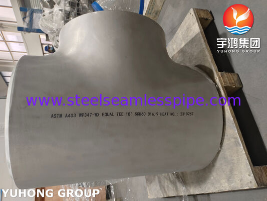 Fittings las punggung baja tahan karat A403 WP347-WX EQUAL TEE B16.9