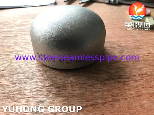 Cap Butt Weld Fittings B16.9 ASTM A403 WP304L Penukar Panas Kondensor