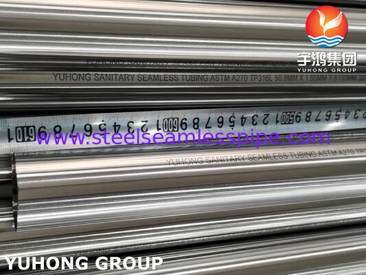 Stainless Steel Welded Tube A270 TP304 180 360 Grit Surface Polished untuk industri makanan dan minuman dan susu