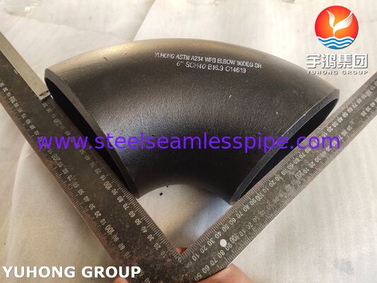 Fittings pipa baja karbon tanpa jahitan, A234 WPB Elbow for Pressure Piping ASME B16.9