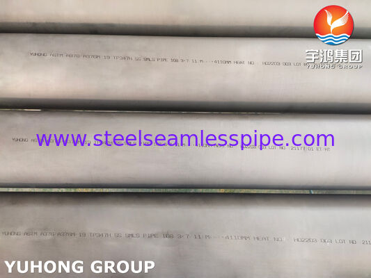 ASTM A376 / ASME SA376 TP347H Stainless Steel Seamless Pipe Untuk Industri Petrokimia