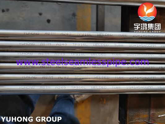 Cahaya Annealed ASTM A249 TP316L Stainless Steel Welded Tube Untuk Industri Diary