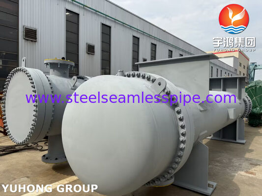 Penukar Panas Cangkang & Pipa Baja Karbon dengan Tabung ASME SA179 dan Lembaran Tabung SA266 Gr.2 untuk Pendinginan Air, Minyak, Uap & Gas