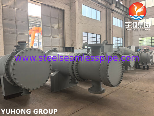 Penukar Panas Cangkang & Pipa Baja Karbon dengan Tabung ASME SA179 dan Lembaran Tabung SA266 Gr.2 untuk Pendinginan Air, Minyak, Uap & Gas