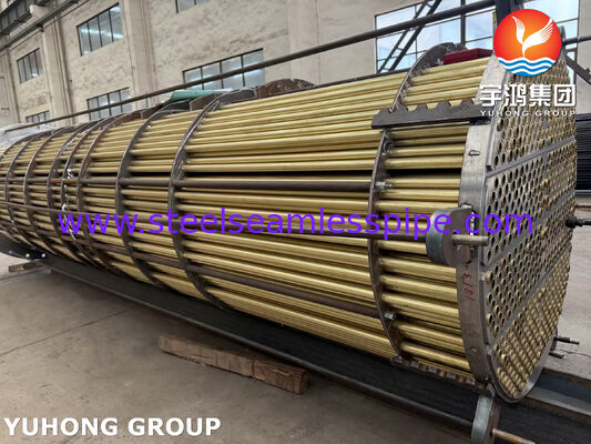 Bundel Pipa Kuningan Admiralty C44300 dengan Pipa Seamless ASME SB111 untuk Penukar Panas Air Laut & Pendingin Laut