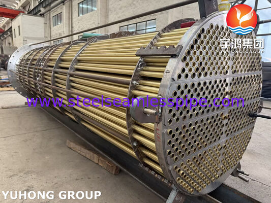 Bundel Pipa Kuningan Admiralty C44300 dengan Pipa Seamless ASME SB111 untuk Penukar Panas Air Laut & Pendingin Laut