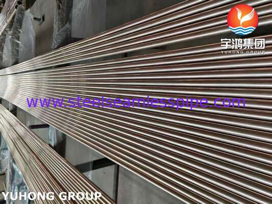 Tabung paduan tembaga tabung Admiraty ASME SB111 C70600 O61 SMLS 19.05X1.65X8000MM Pertukaran panas Peralatan air laut Aplikasi