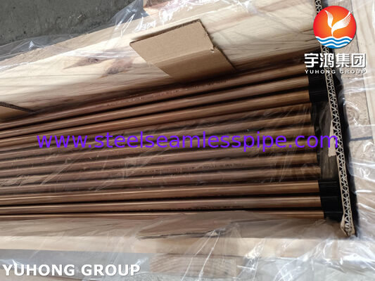 Tabung paduan tembaga tabung Admiraty ASME SB111 C70600 O61 SMLS 19.05X1.65X8000MM Pertukaran panas Peralatan air laut Aplikasi