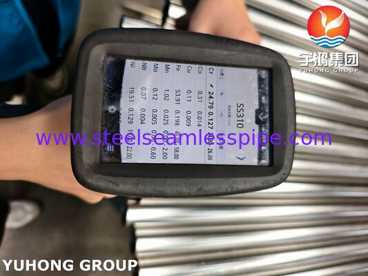 ASME SA312 TP310S 1.4845 Stainless Steel Tube Resistant Oxidation, untuk Cracking Furnac