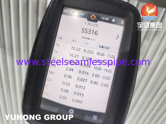 Tabung Penukar Panas Stainless Steel A213 TP316L Ditarik Dingin Mulus