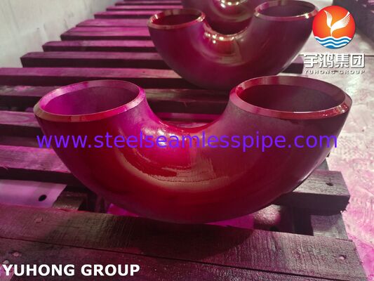 ASTM A234 WP22 CL1 / CL3 Baja Alloy Buttweld Fitting 180 derajat Siku Dicat Hitam