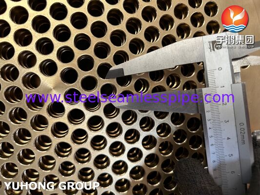 ASTM B171 C46400 Naval Brass Tubesheet untuk Pendingin Air Laut & Laut - Komponen Penukar Panas Paduan Tembaga Mesin Presisi