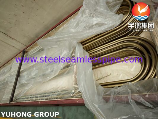 ASME SB111 C44300 Tabung Paduan Tembaga U-Bend Untuk Penukar Panas