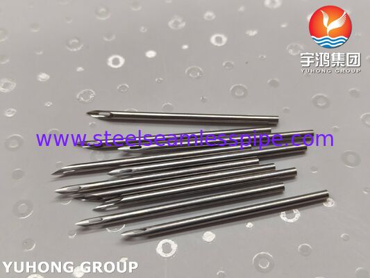 SUS304 Stainless Steel Medical AVF Needle Tube Untuk Perawatan Dialisis, Back Eye Point