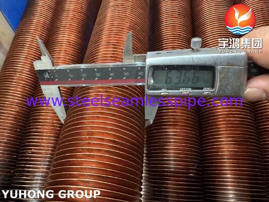 ASTM A106 Gr.B Tabung Bersirip Tertanam dengan Sirip Tembaga CU-T2 untuk Pendingin Udara