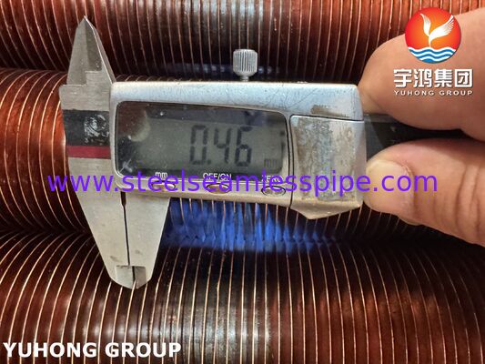 ASTM A106 Gr.B Tabung Bersirip Tertanam dengan Sirip Tembaga CU-T2 untuk Pendingin Udara