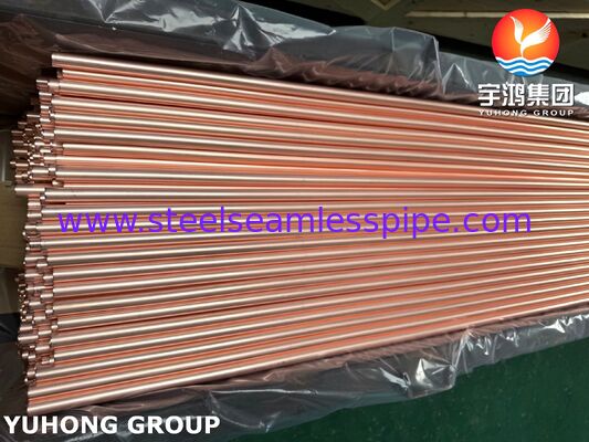 Tabung Tembaga ASTM B111 UNS C12200 DHP untuk HVAC &amp; Penukar Panas